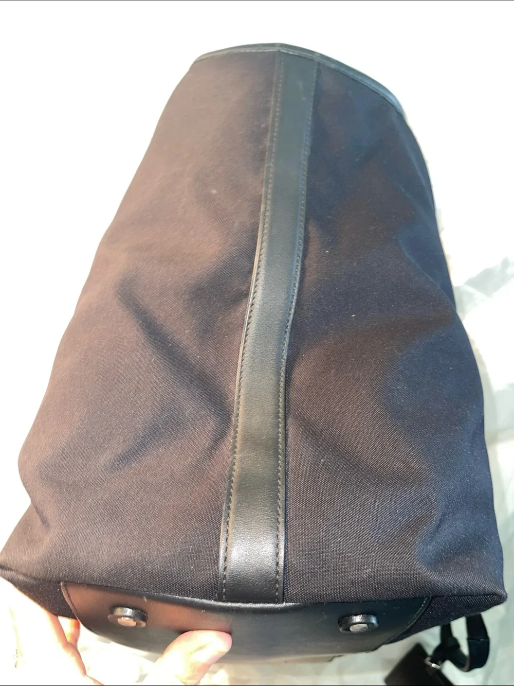 Coach Large Black Nylon & Leather Travel Tote #F77002